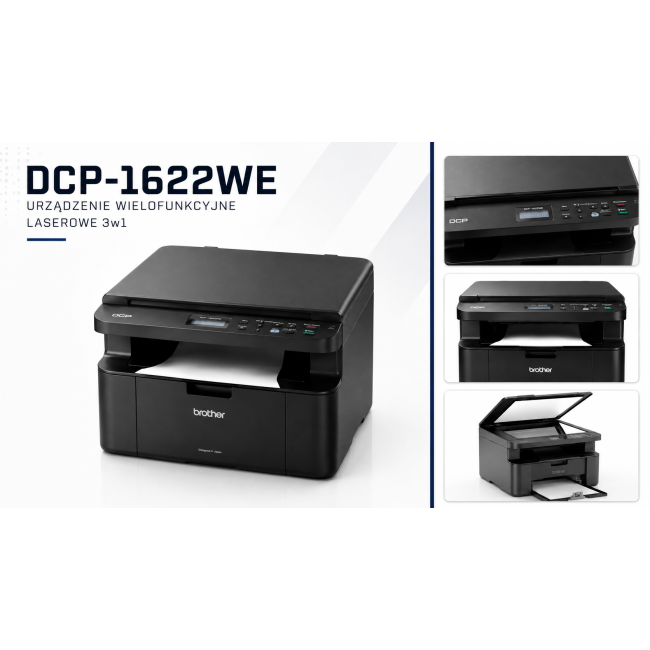 Brother DCP-1622WE – laserowa drukarka Wi-Fi, skaner, kopiarka, toner TN-1090
