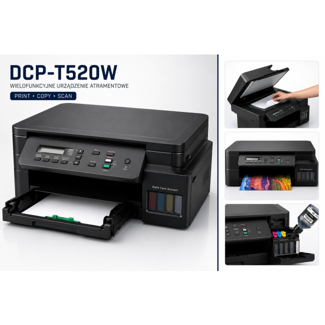 Brother InkBenefit Plus DCP-T520W Urządzenie wielofunkcyjne Drukarka Ksero Skaner