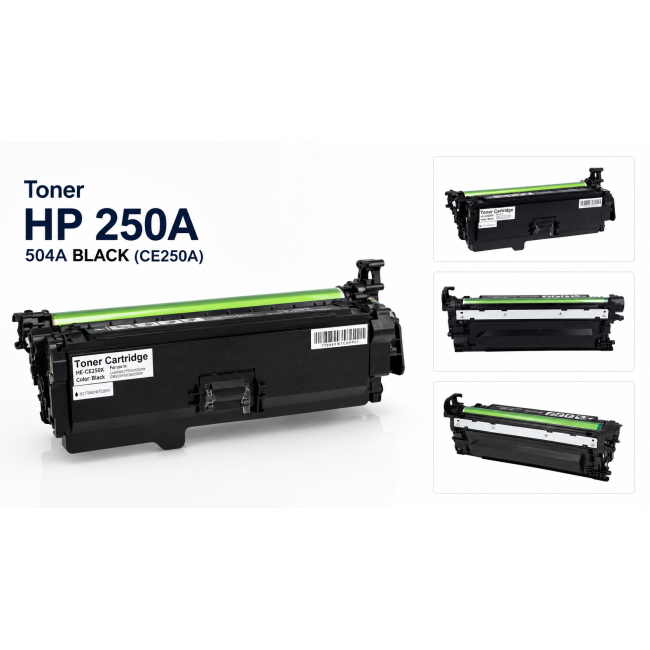 Toner HP 250A 504A BLACK do drukarek HP  Color LaserJet CM3530 CP3525dn (CE250A)