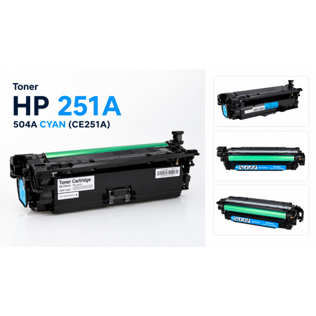 Toner HP 251A 504A CYAN do drukarek HP  Color LaserJet CM3530 CP3525dn (CE251A)