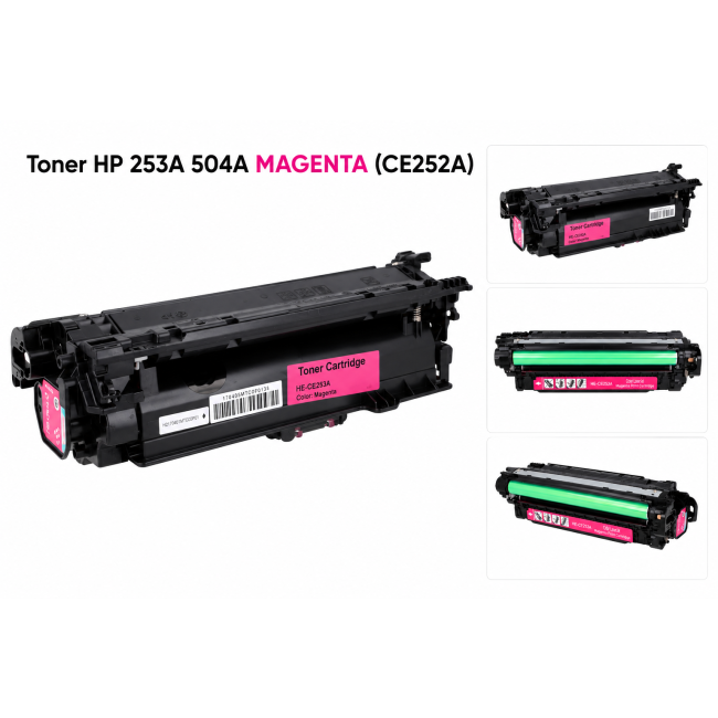 Toner HP 253A 504A MAGENTA do drukarek HP  Color LaserJet CM3530 CP3525dn (CE252A)