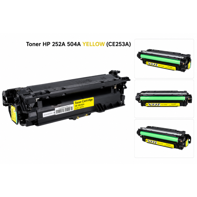 Toner HP 252A 504A YELLOW do drukarek HP  Color LaserJet CM3530 CP3525dn (CE253A)